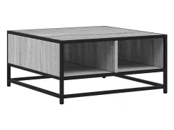 Mesa de centro madera y metal gris Sonoma 60,5x60,5x30 cm