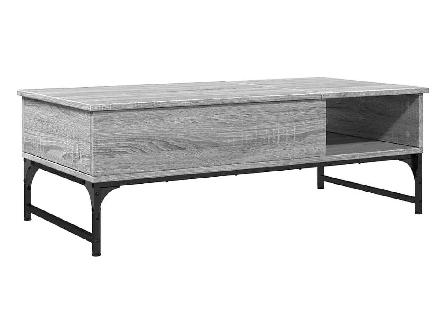 Mesa de centro madera y metal gris Sonoma 100x50x35 cm