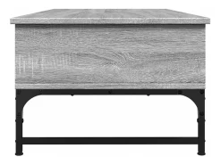 Mesa de centro madera y metal gris Sonoma 100x50x35 cm