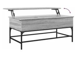 Mesa de centro madera y metal gris Sonoma 100x50x45 cm