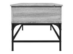 Mesa de centro madera y metal gris Sonoma 100x50x45 cm