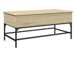 Mesa de centro madera y metal roble Sonoma 100x50x45 cm