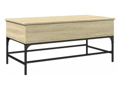 Mesa de centro madera y metal roble Sonoma 100x50x45 cm