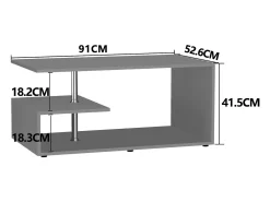 Mesa de centro MalisoM antracita, blanco.