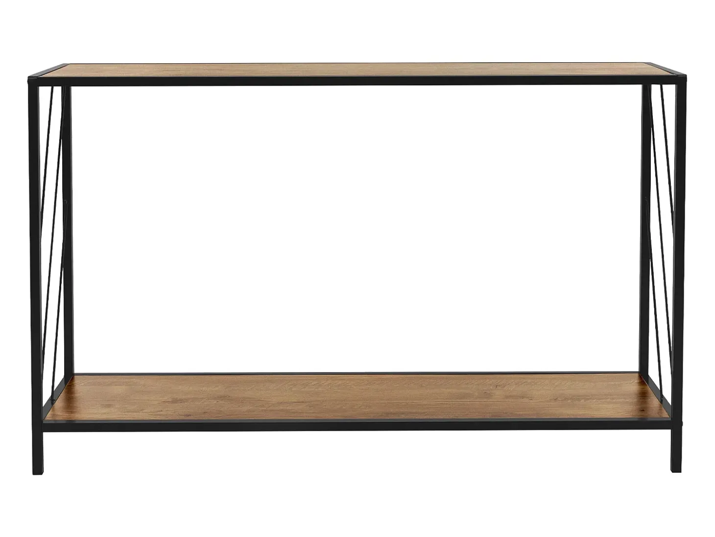 Mesa de centro marrón con estante mueble elegante auxiliar salón 120x33,5x75 cm