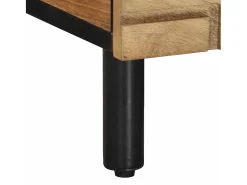 Mesa de centro marrón 80x50x40 cm madera maciza mango