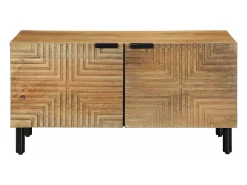 Mesa de centro marrón 80x50x40 cm madera maciza mango