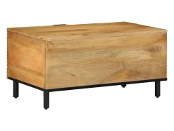 Mesa de centro marrón 80x50x40 cm madera maciza mango