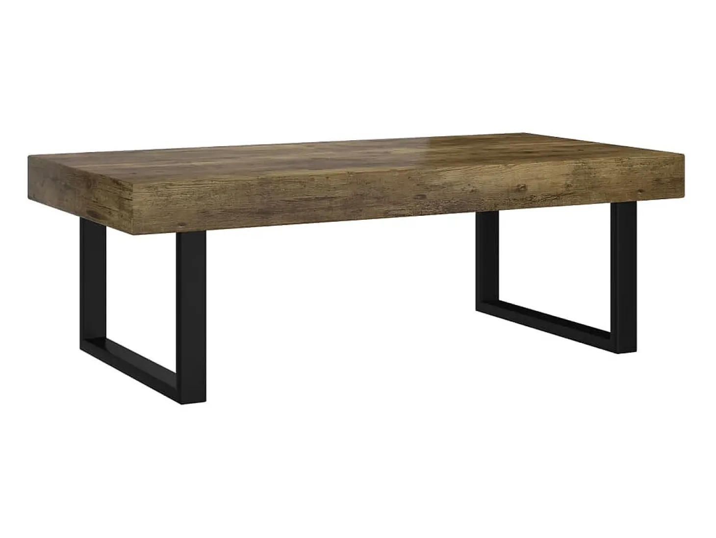 Mesa de centro MDF y hierro marrón oscuro y negro 120x60x40 cm