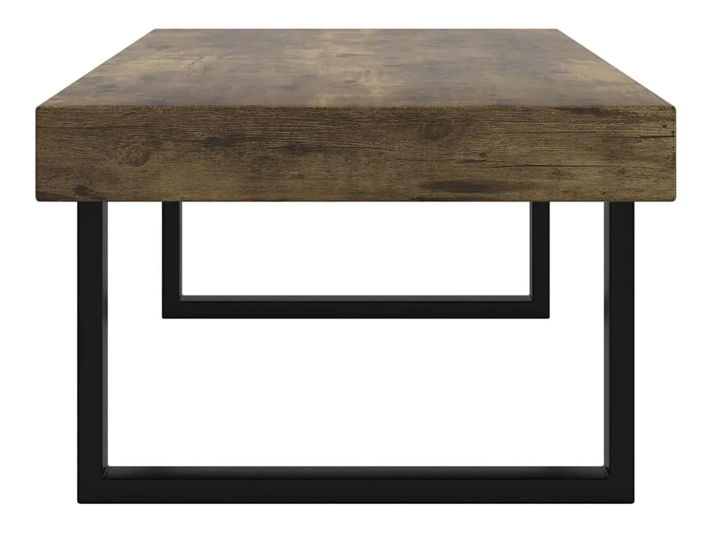 Mesa de centro MDF y hierro marrón oscuro y negro 120x60x40 cm
