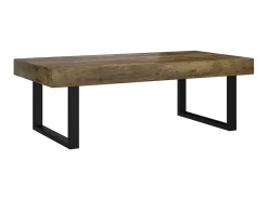 Mesa de centro MDF y hierro marrón oscuro y negro 120x60x40 cm ES208274