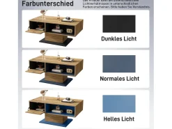 Mesa de centro moderna con almacenaje de doble cara - Color madera y gris
