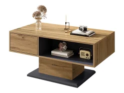 Mesa de centro moderna con almacenaje de doble cara - Color madera y gris