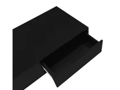 Mesa de centro moderna lacada de alto brillo con iluminación LED y 2 cajones - Negro