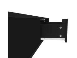 Mesa de centro moderna lacada de alto brillo con iluminación LED y 2 cajones - Negro