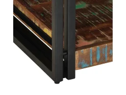 Mesa de centro multicolor 90x50x38 cm madera maciza reciclada