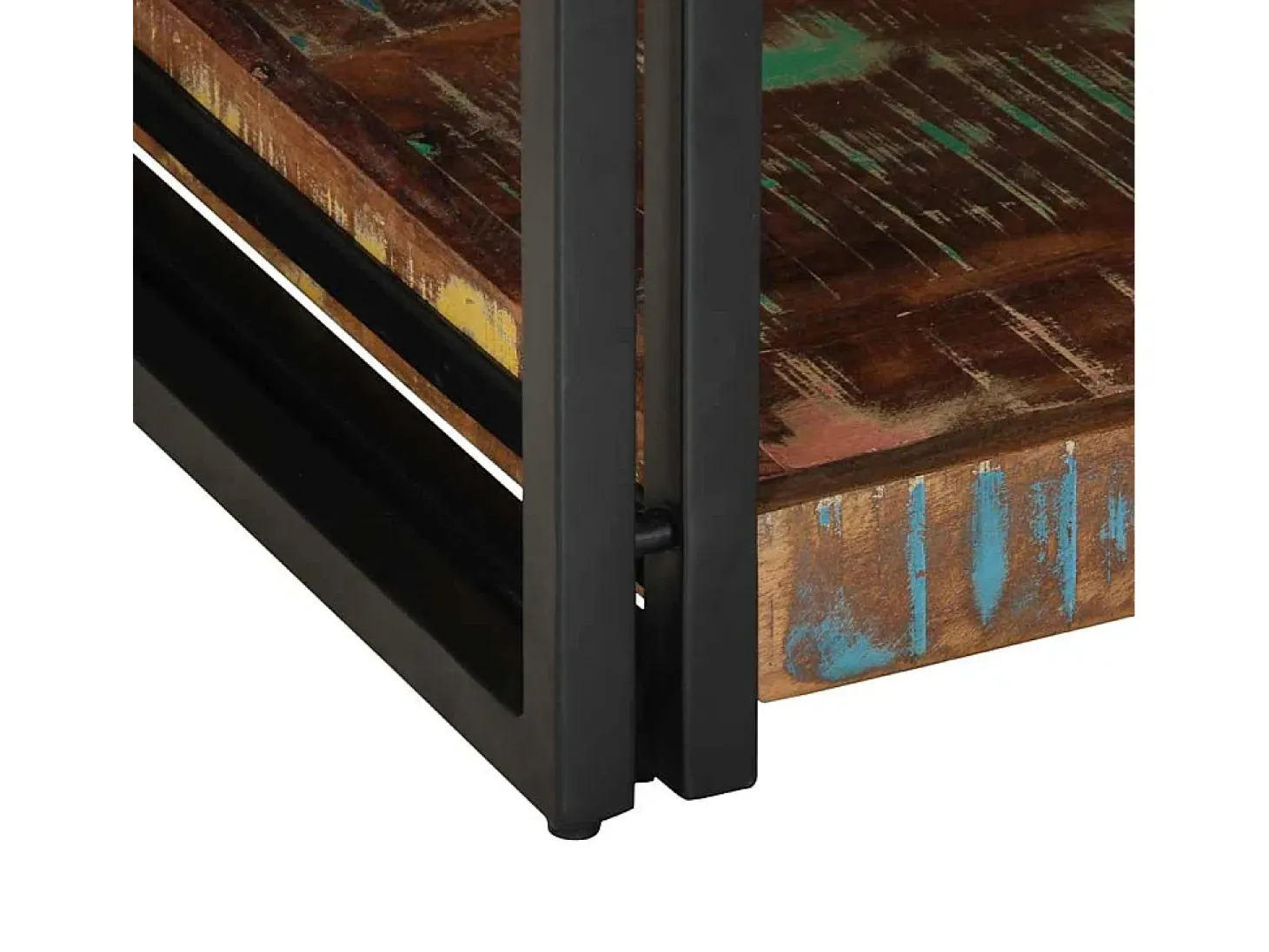 Mesa de centro multicolor 90x50x38 cm madera maciza reciclada
