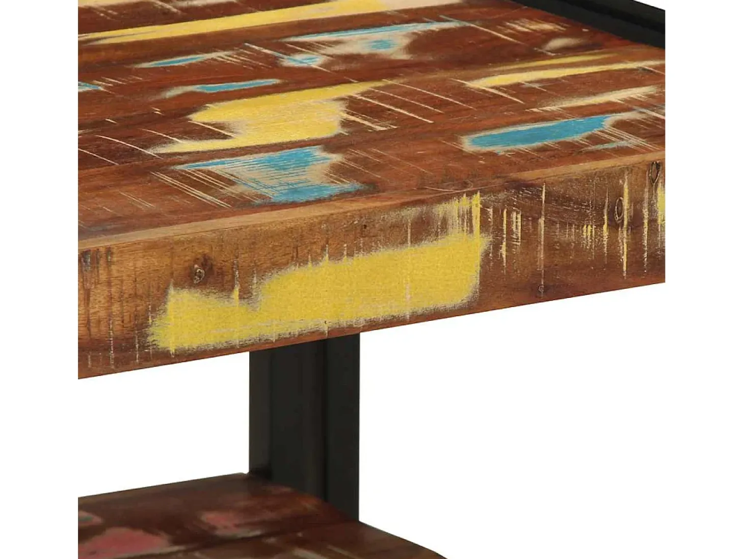 Mesa de centro multicolor 50x50x38 cm madera maciza reciclada