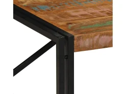Mesa de centro multicolor 100x100x35 cm madera maciza reciclada