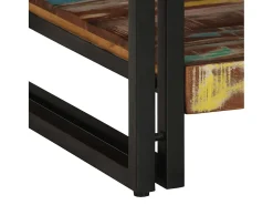 Mesa de centro multicolor 90x50x38 cm madera maciza reciclada
