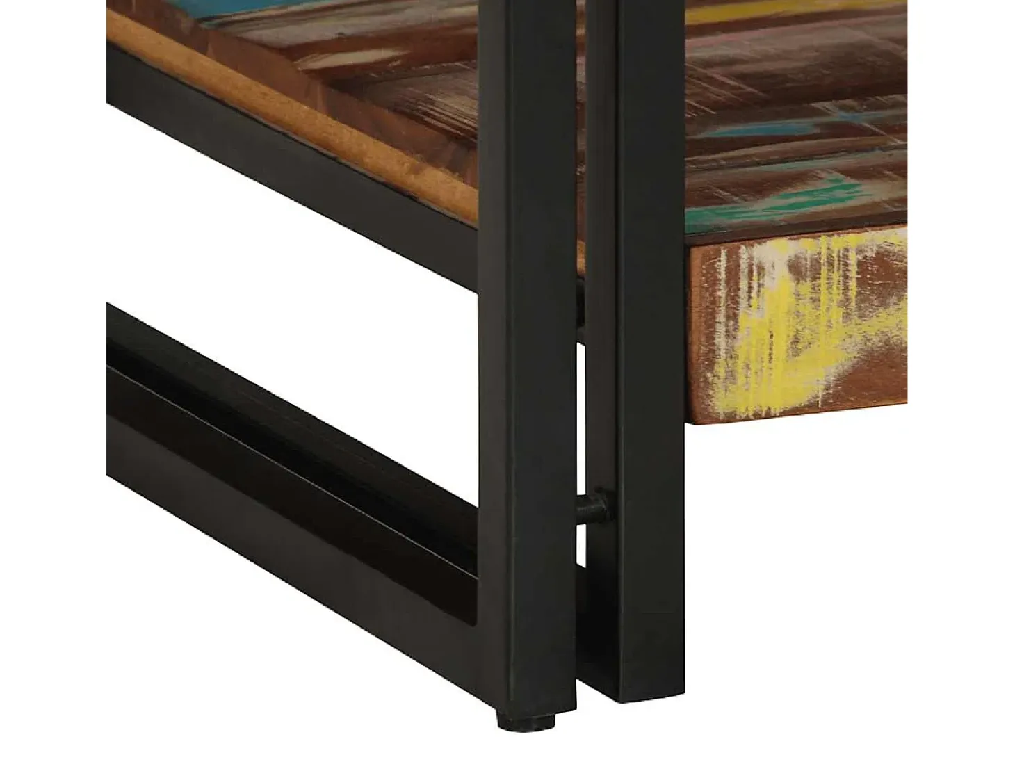 Mesa de centro multicolor 90x50x38 cm madera maciza reciclada