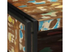 Mesa de centro multicolor 50x50x38 cm madera maciza reciclada