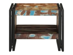 Mesa de centro multicolor 50x50x38 cm madera maciza reciclada