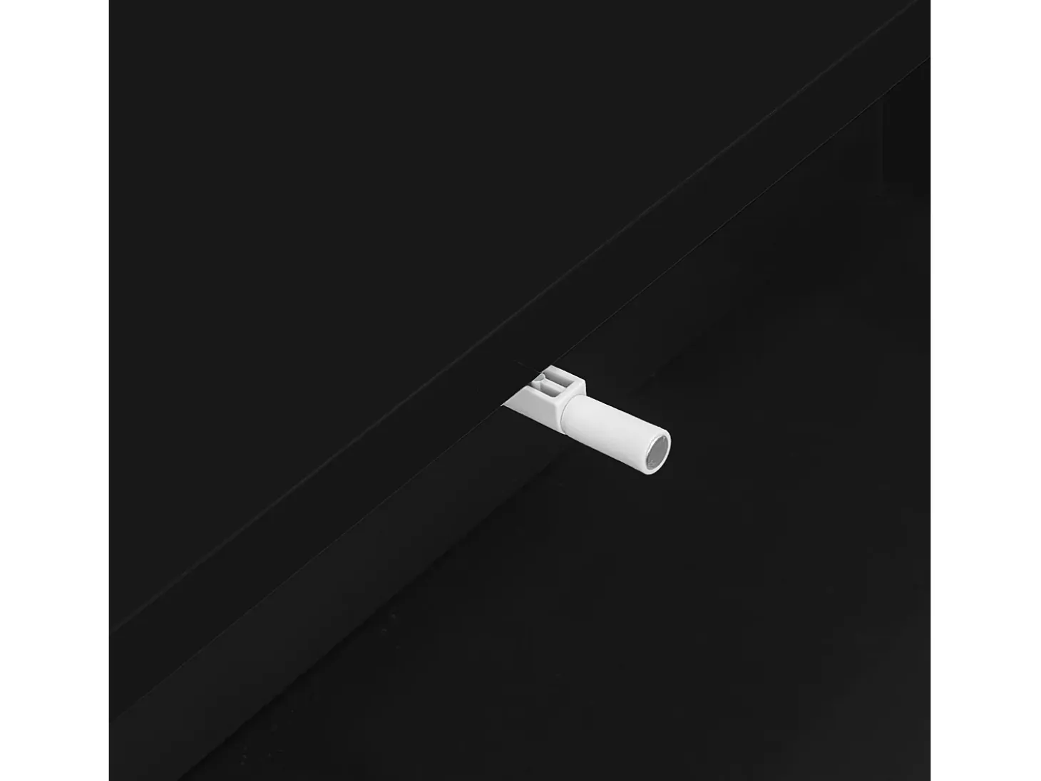 Mesa de centro negra brillante con 2 cajones de almacenamiento y luz LED – Para salón