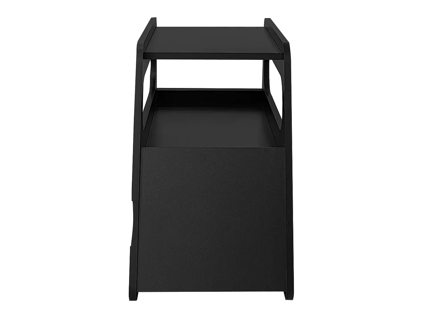Mesa de centro negra con ruedas y almacenaje, diseño redondo 81x33x51,5cm
