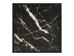 Mesa de centro negra con vidrio de mármol negro 60x60x35 cm