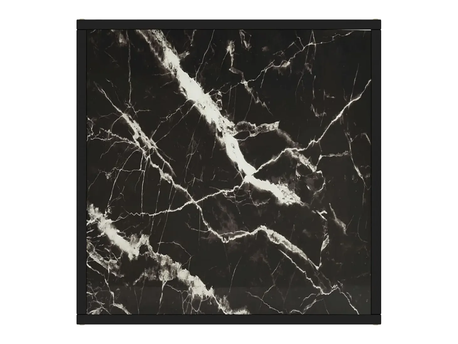 Mesa de centro negra con vidrio de mármol negro 60x60x35 cm