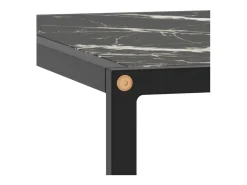 Mesa de centro negra con vidrio de mármol negro 60x60x35 cm