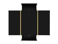 Mesa de centro negra con 2 cajones de almacenamiento y patas doradas - para salón y oficina