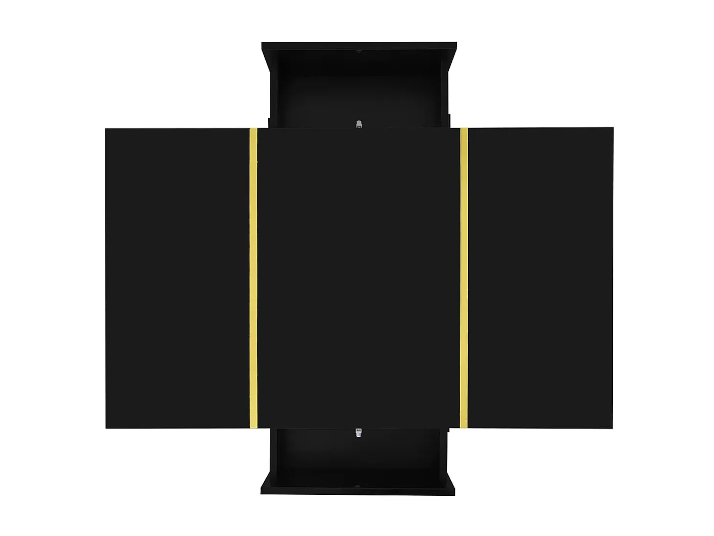 Mesa de centro negra con 2 cajones de almacenamiento y patas doradas - para salón y oficina