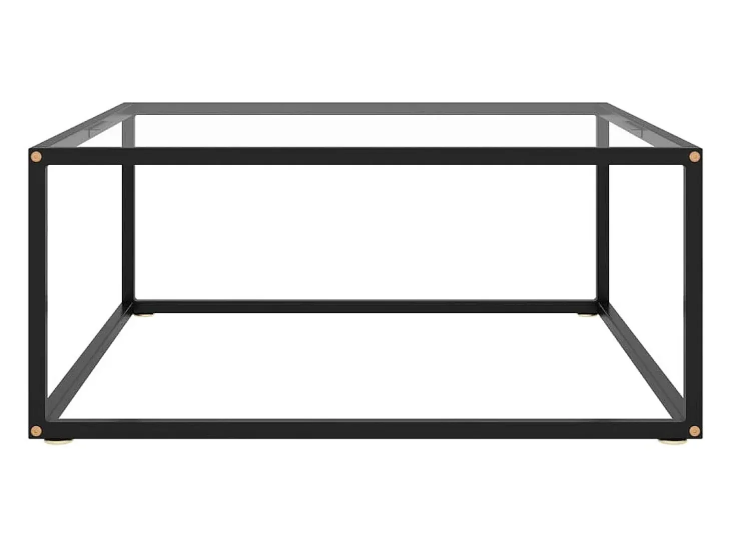 Mesa de centro negra con vidrio templado 80x80x35 cm