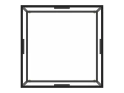 Mesa de centro negra con vidrio templado 80x80x35 cm