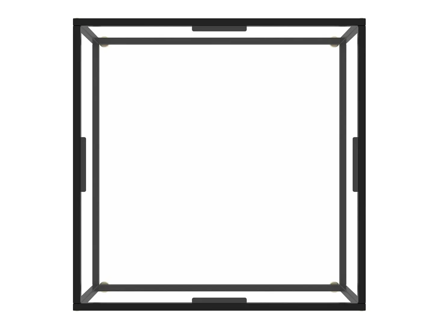 Mesa de centro negra con vidrio templado 80x80x35 cm