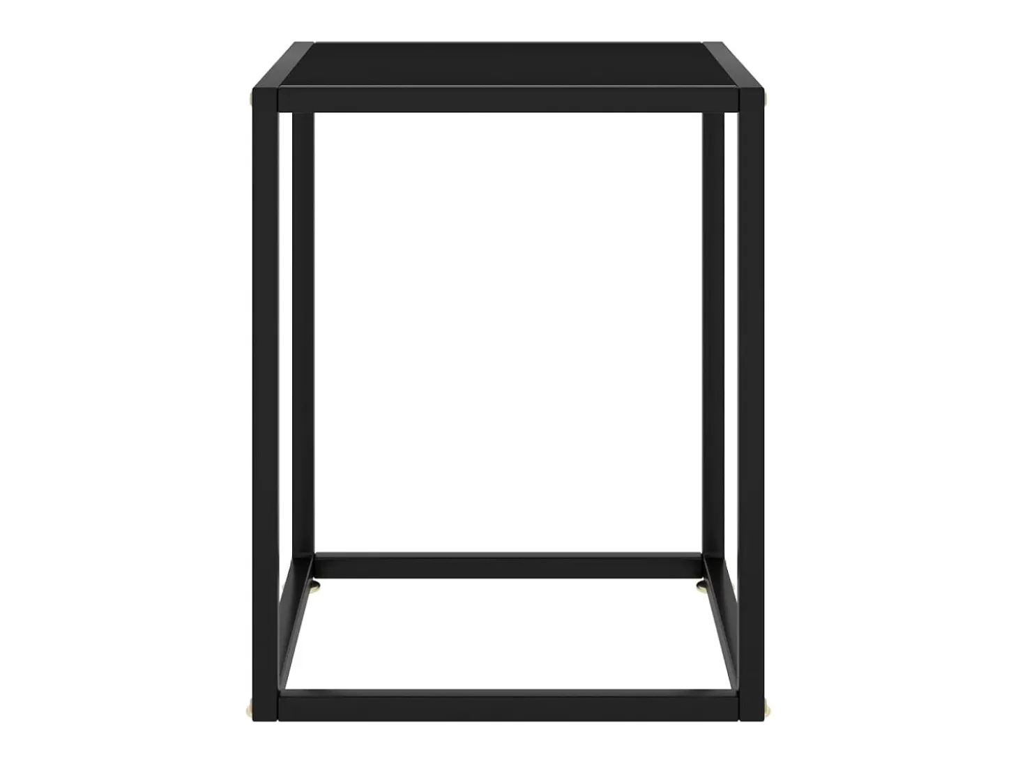 Mesa de centro negra con vidrio negro 40x40x50 cm ES93610