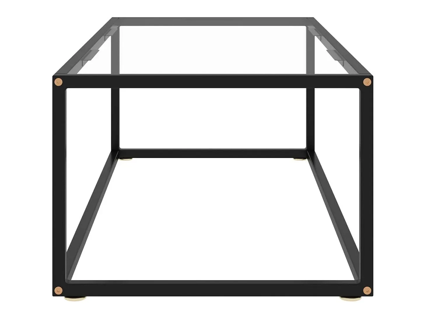 Mesa de centro negra con vidrio templado 100x50x35 cm