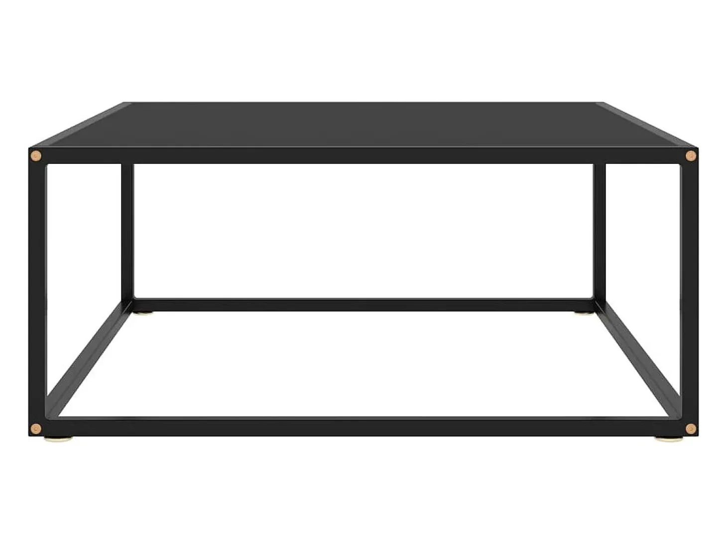 Mesa de centro negra con vidrio negro 80x80x35 cm