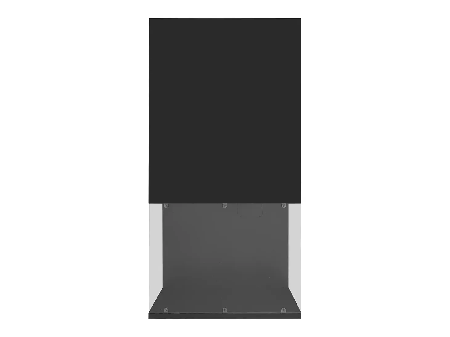 Mesa de centro negra de 100 x 50 cm con LED, cajón y tablero de cristal - para salón y oficina