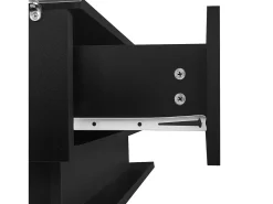 Mesa de centro negra de 100 x 50 cm con LED, cajón y tablero de cristal - para salón y oficina