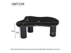 Mesa de centro negra en forma de nube - Madera MDF y PVC