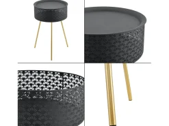 Mesa de centro negra y dorada 65 x 40 cm 03_0008439