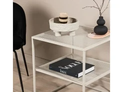 Mesa de centro Netz, mesa auxiliar beige.