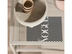 Mesa de centro Netz, mesa auxiliar beige.