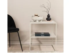 Mesa de centro Netz, mesa auxiliar beige.