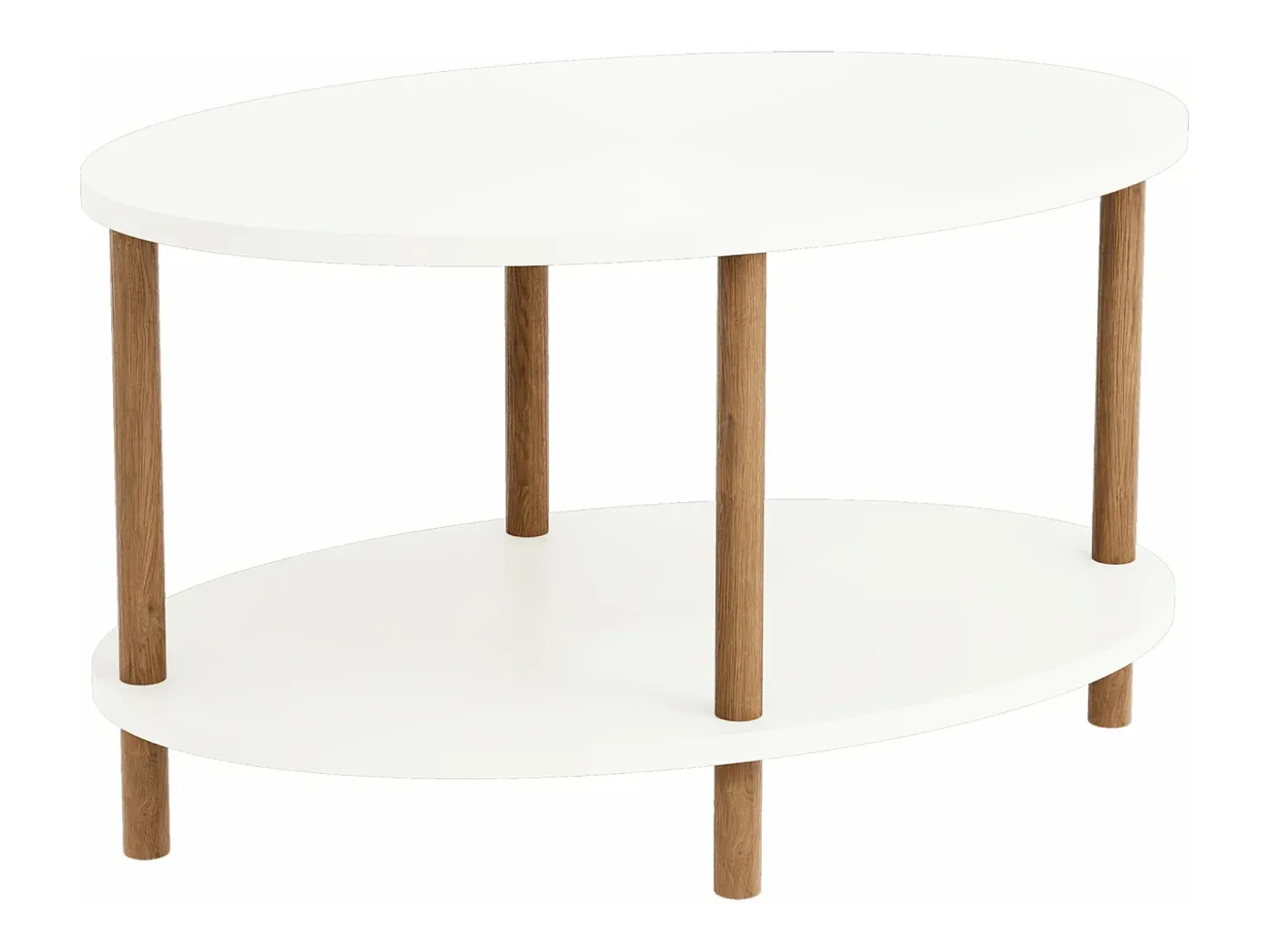 Mesa de centro ovalada 43 x 70 x 44 cm blanca 03_0008835