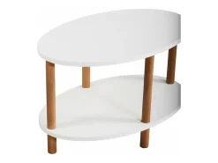 Mesa de centro ovalada 43 x 70 x 44 cm blanca 03_0008835
