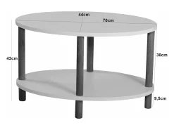 Mesa de centro ovalada 43 x 70 x 44 cm mármol crema 03_0008480